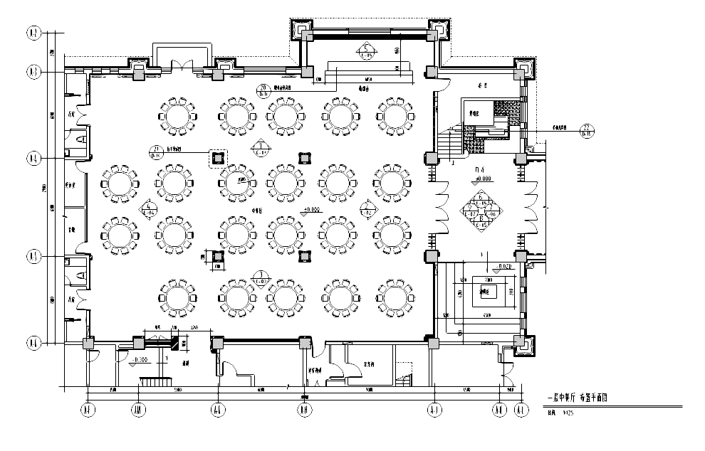 [天津]豪华酒店中餐厅室内装修施工图cad施工图下载【ID:161758180】