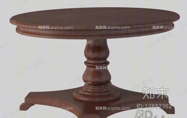 现代棕色木艺家居茶几3D模型下载【ID:12852362】