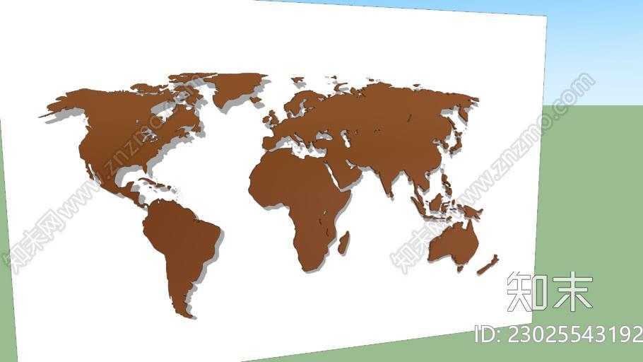 世界地图背光SU模型下载【ID:1162360510】