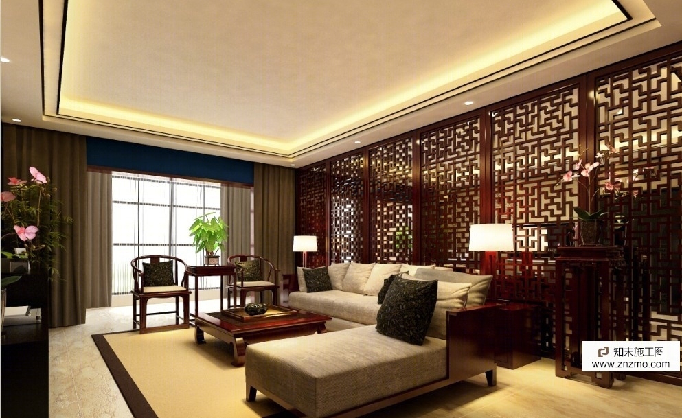 中式风格施工图+实景图cad施工图下载【ID:36906662】