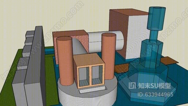 净水厂SU模型下载【ID:633944965】