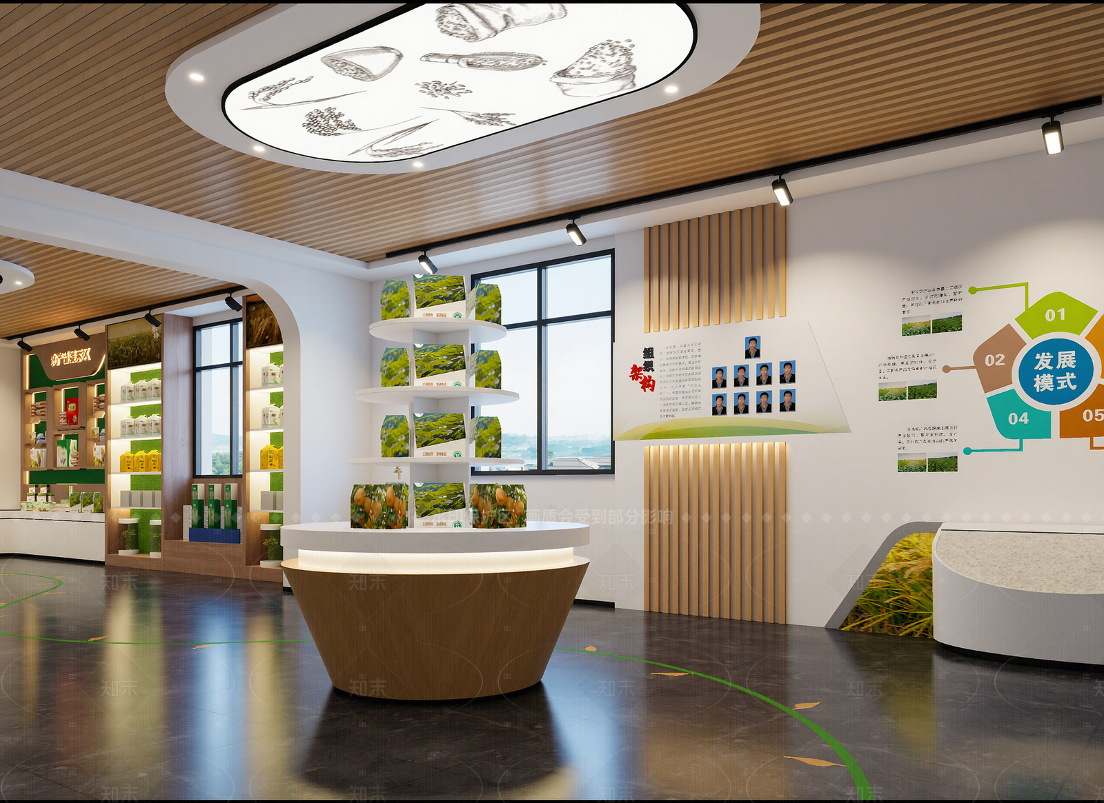 现代农产品展厅3D模型下载【ID:1214572398】