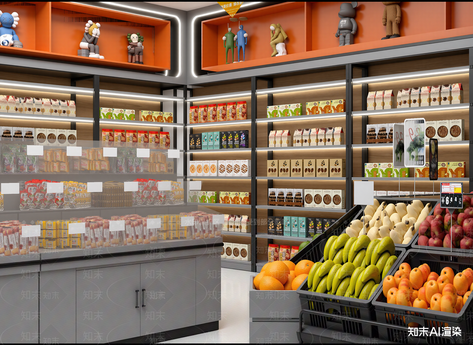 现代超市3D模型下载【ID:1213997449】