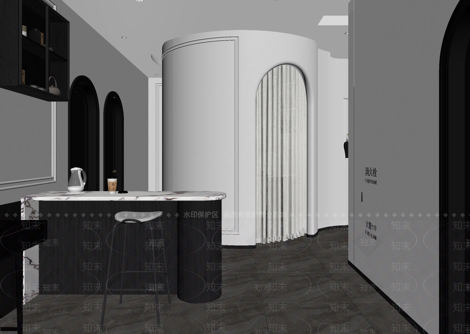 现代茶水间3D模型下载【ID:1215148476】