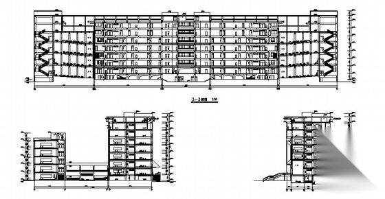 某城市学院主教学楼建筑施工图cad施工图下载【ID:151573196】