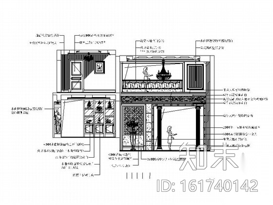 某奢华欧式别墅室内装饰装修图cad施工图下载【ID:161740142】