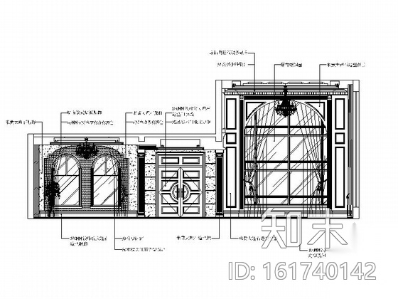 某奢华欧式别墅室内装饰装修图cad施工图下载【ID:161740142】