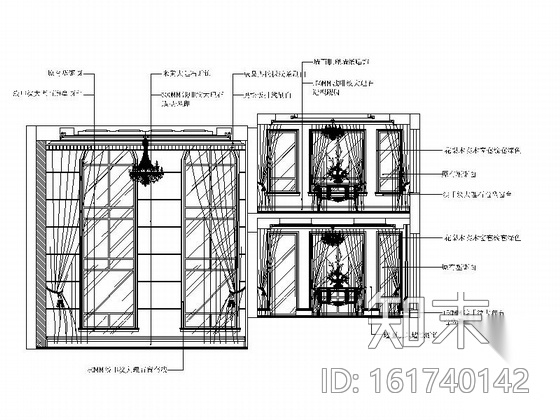 某奢华欧式别墅室内装饰装修图cad施工图下载【ID:161740142】