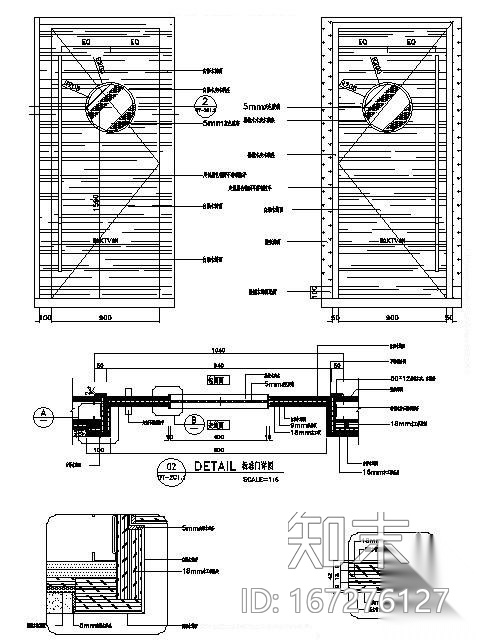 KTV标准门cad施工图下载【ID:167276127】