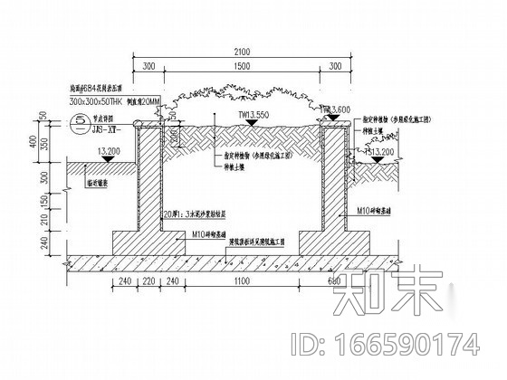 圆形树池施工图施工图下载【ID:166590174】