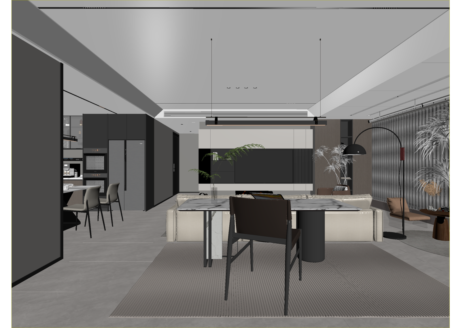现代客餐厅3D模型下载【ID:1214811580】