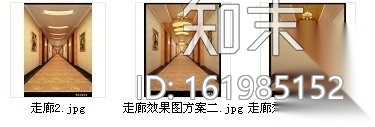 酒店内过道装修图（含效果）cad施工图下载【ID:161985152】