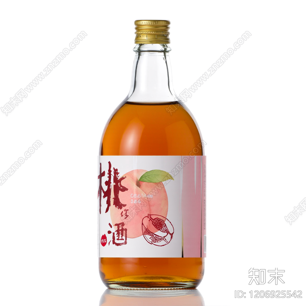 桃子酒瓶模型3D模型下载【ID:1206925542】