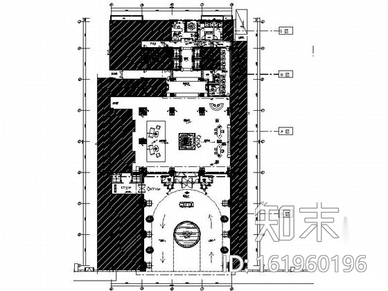 [四川]某奢华五星级酒店大堂装修施工图（含效果）cad施工图下载【ID:161960196】