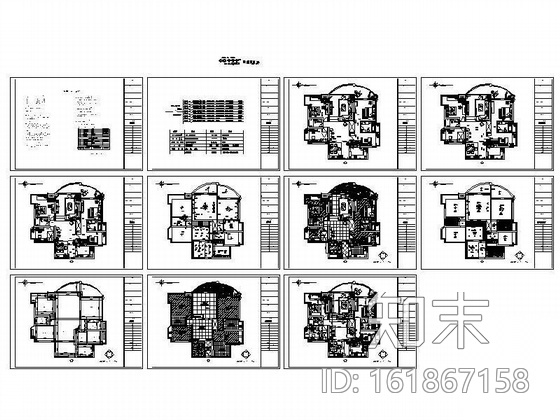 [重庆]某住宅三居室空间装修图cad施工图下载【ID:161867158】