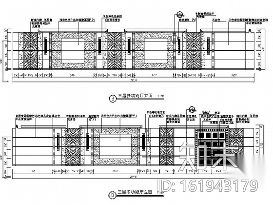 [广东]豪华酒店中式餐厅装修施工图cad施工图下载【ID:161943179】