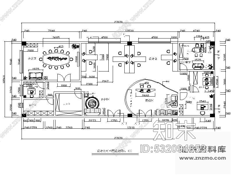 施工图286㎡设计公司办公空间设计图cad施工图下载【ID:532094853】