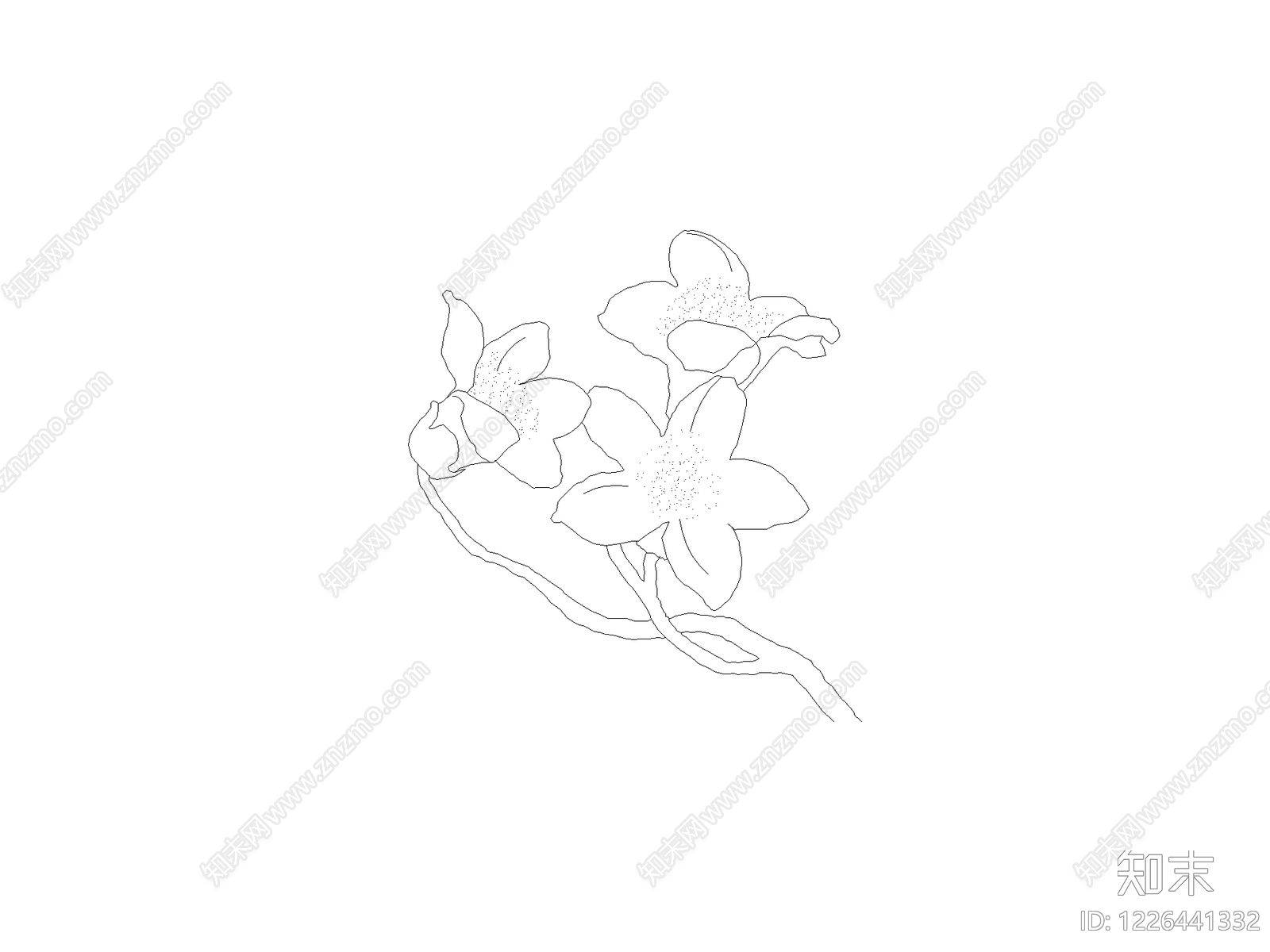 现代花CAD图纸