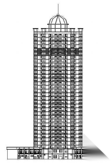 某三十三层高层商住楼建筑方案图cad施工图下载【ID:165394198】