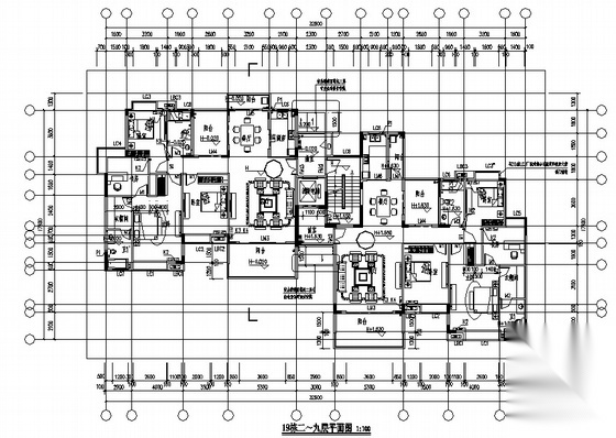 [东莞]某小区九层大户型住宅建筑施工套图cad施工图下载【ID:167623139】