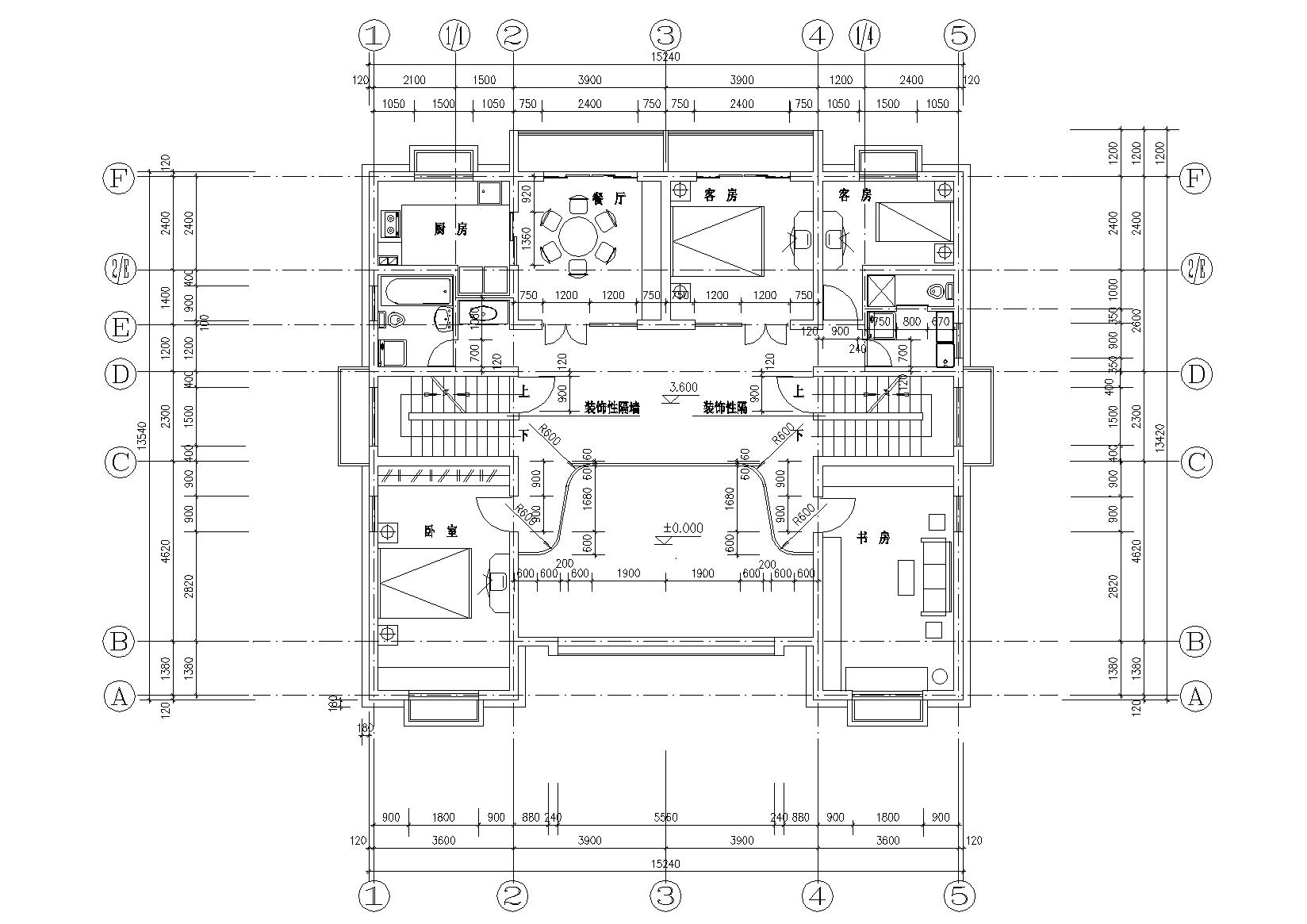 多层并联高级别墅寓所建筑施工图cad施工图下载【ID:165139122】