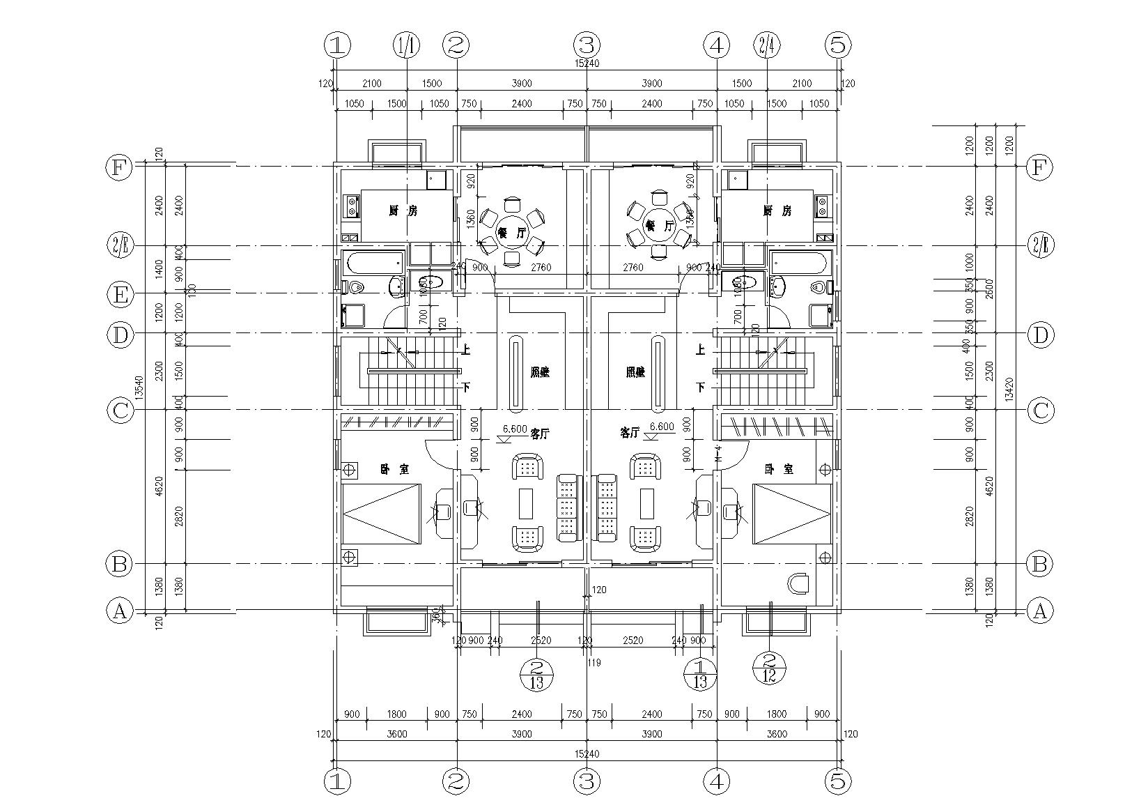 多层并联高级别墅寓所建筑施工图cad施工图下载【ID:165139122】