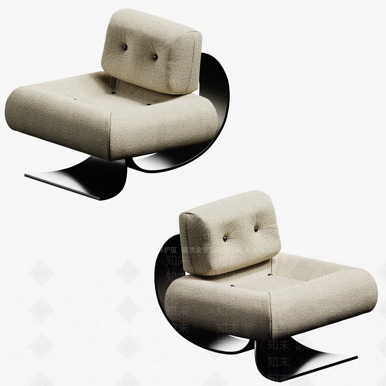 西式经典单椅国外3D模型下载【ID:882716091】