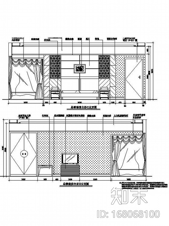 总统套房装修图cad施工图下载【ID:168068100】