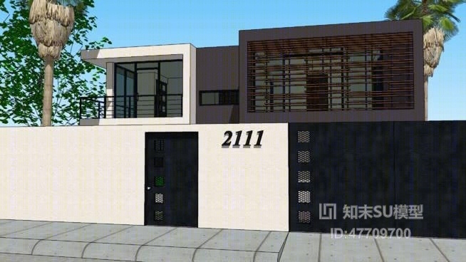 独栋别墅SU模型下载【ID:47709700】