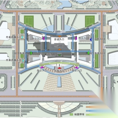 淮安旅游商务中心及生态公园规划办公楼cad施工图下载【ID:151475196】
