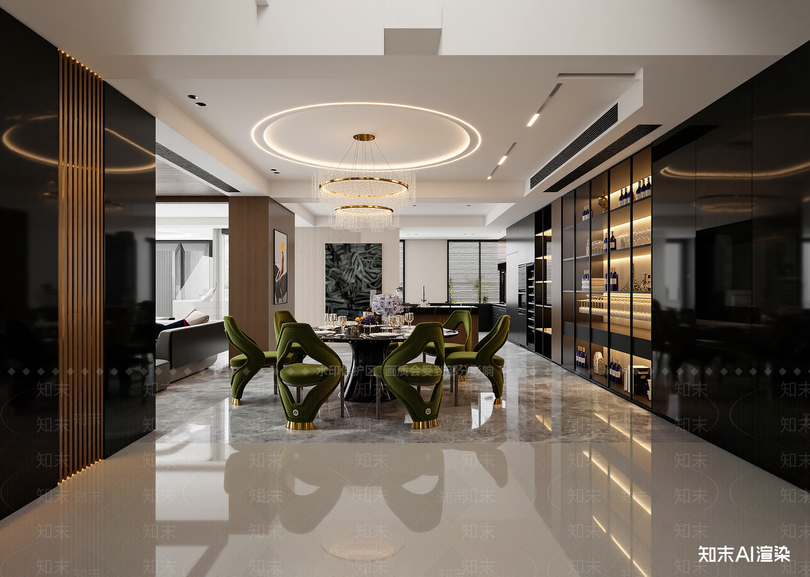 现代酒店餐厅3D模型下载【ID:1215100540】
