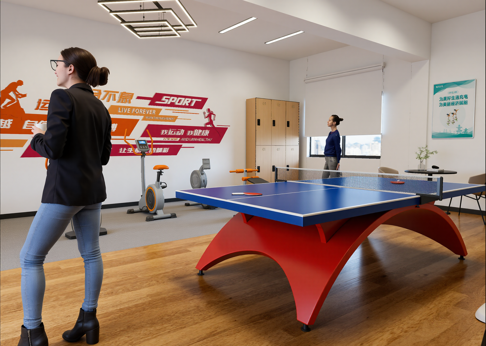 现代乒乓球室3D模型下载【ID:1215046711】