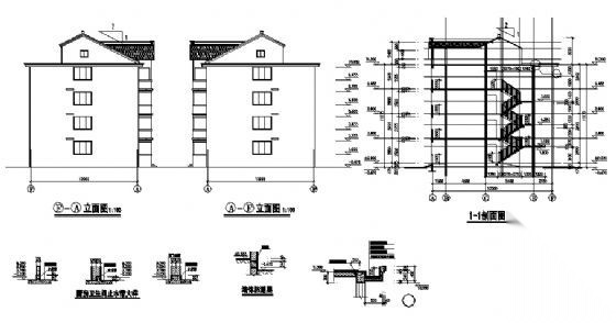 某四层医院职工住宅楼建筑施工图cad施工图下载【ID:149847146】