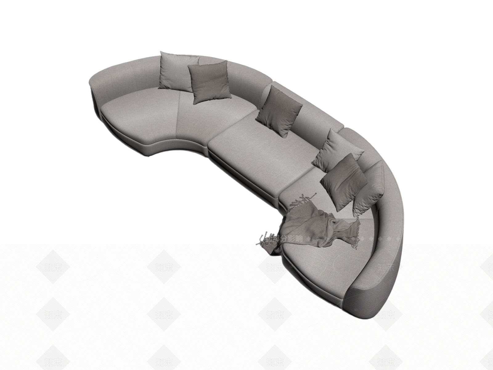 弧形沙发组合3D模型下载【ID:1205545163】