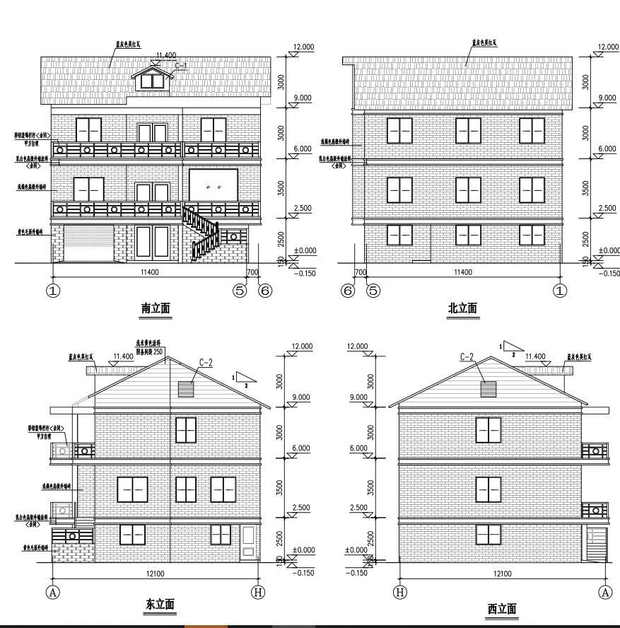 三层现代中式风格别苏建筑设计文本（包含效果图+CAD）施工图下载【ID:149860122】