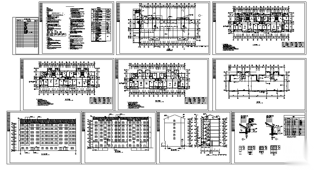7套商住综合楼建筑设计方案初设图CADcad施工图下载【ID:151479185】