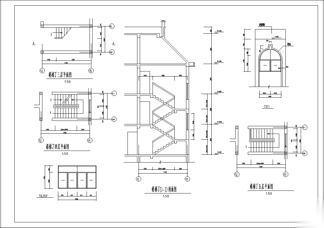 7套商住综合楼建筑设计方案初设图CADcad施工图下载【ID:151479185】