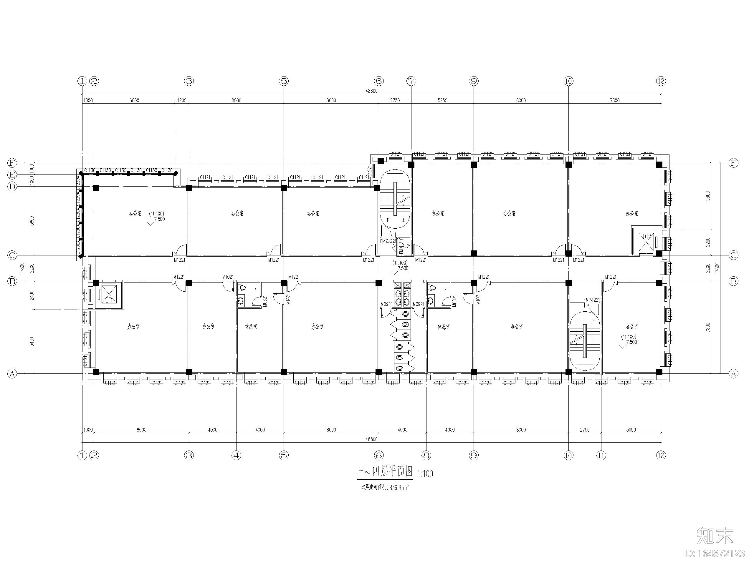 电梯产业园综合服务中心研发楼建筑施工图施工图下载【ID:164872123】