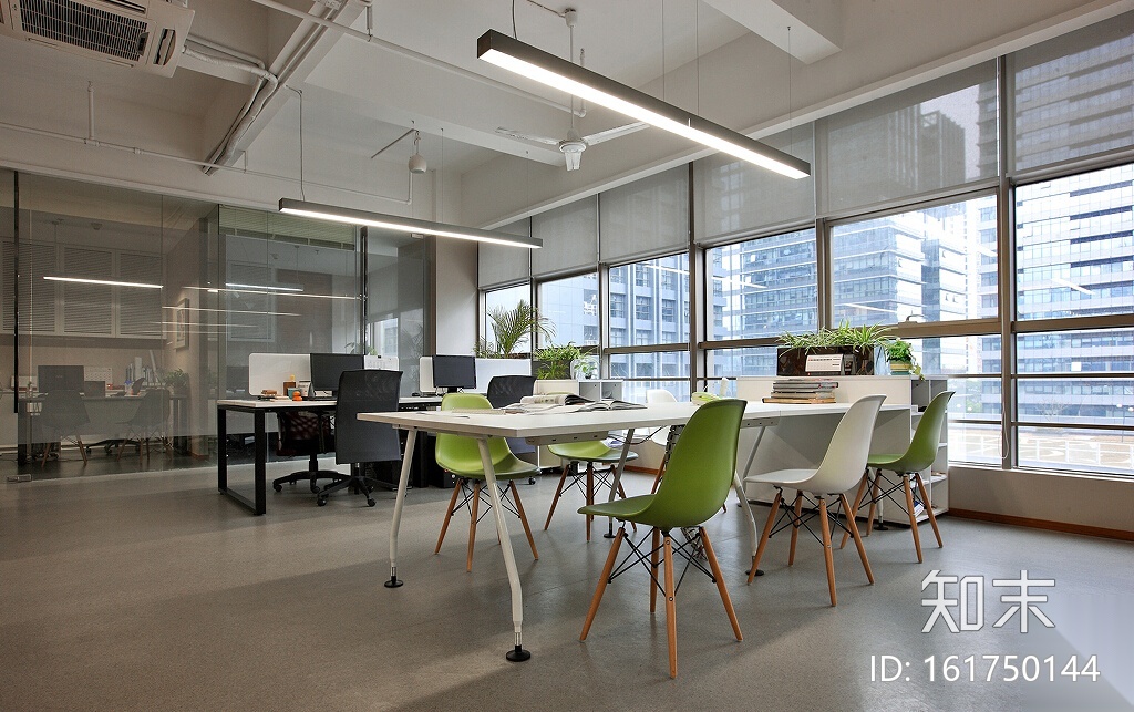 [深圳]现代简约办公室设计施工图（含实景图）cad施工图下载【ID:161750144】