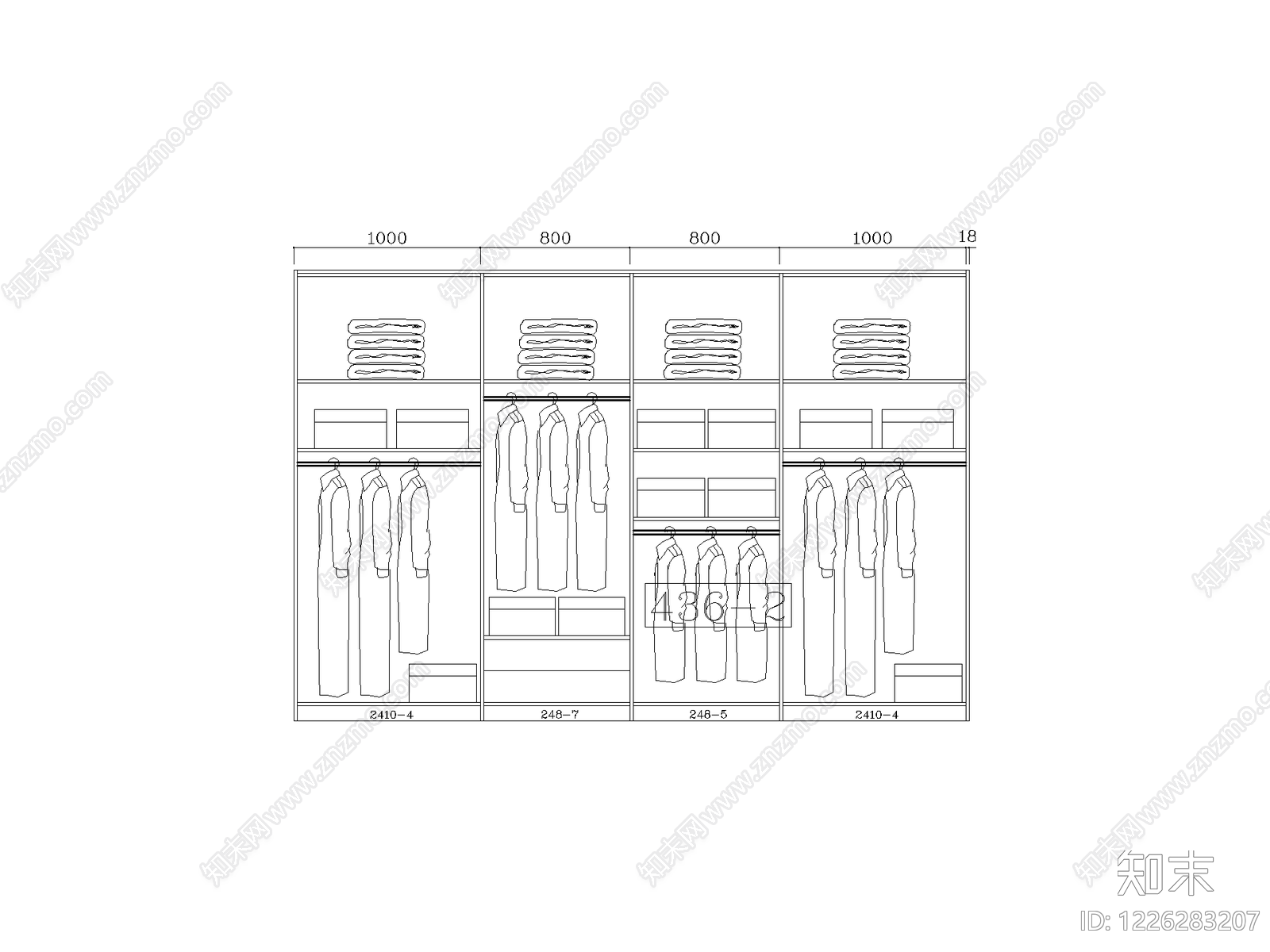 柜子cad施工图下载【ID:1226283207】