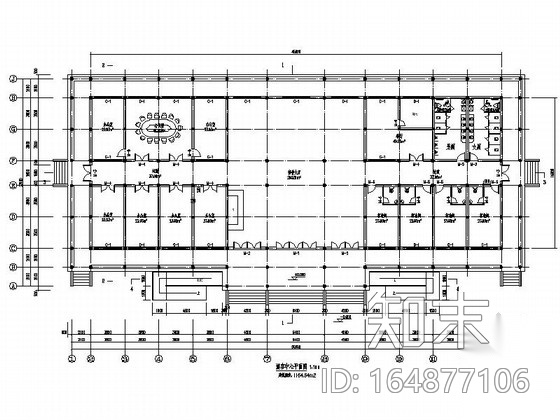 一层歇山式仿古建筑游客中心建筑施工图施工图下载【ID:164877106】