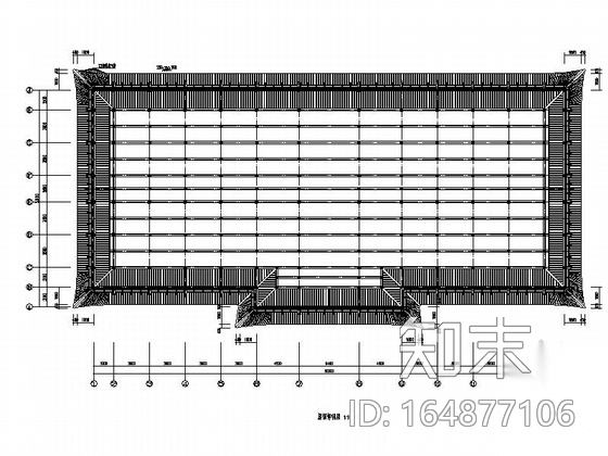 一层歇山式仿古建筑游客中心建筑施工图施工图下载【ID:164877106】
