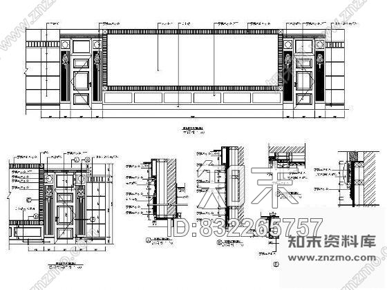 图块/节点大堂局部立面设计详图cad施工图下载【ID:832265757】