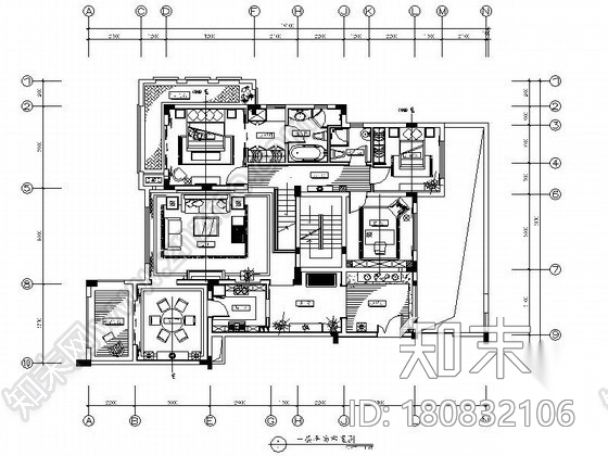 混搭D5户型双层复式样板房装修施工图cad施工图下载【ID:180832106】