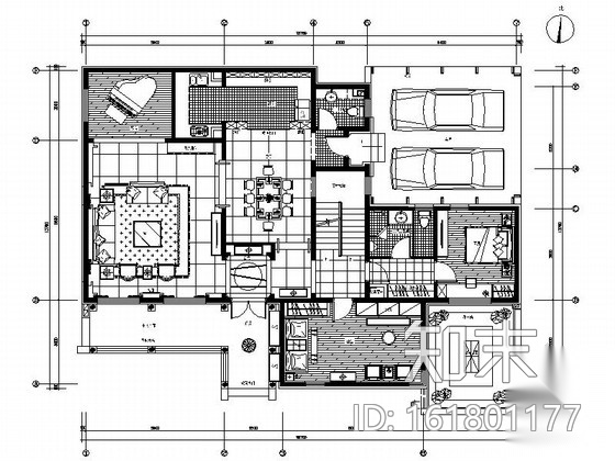 [北京]独立住宅浓郁中式风格双层别墅装修图（含方案）cad施工图下载【ID:161801177】