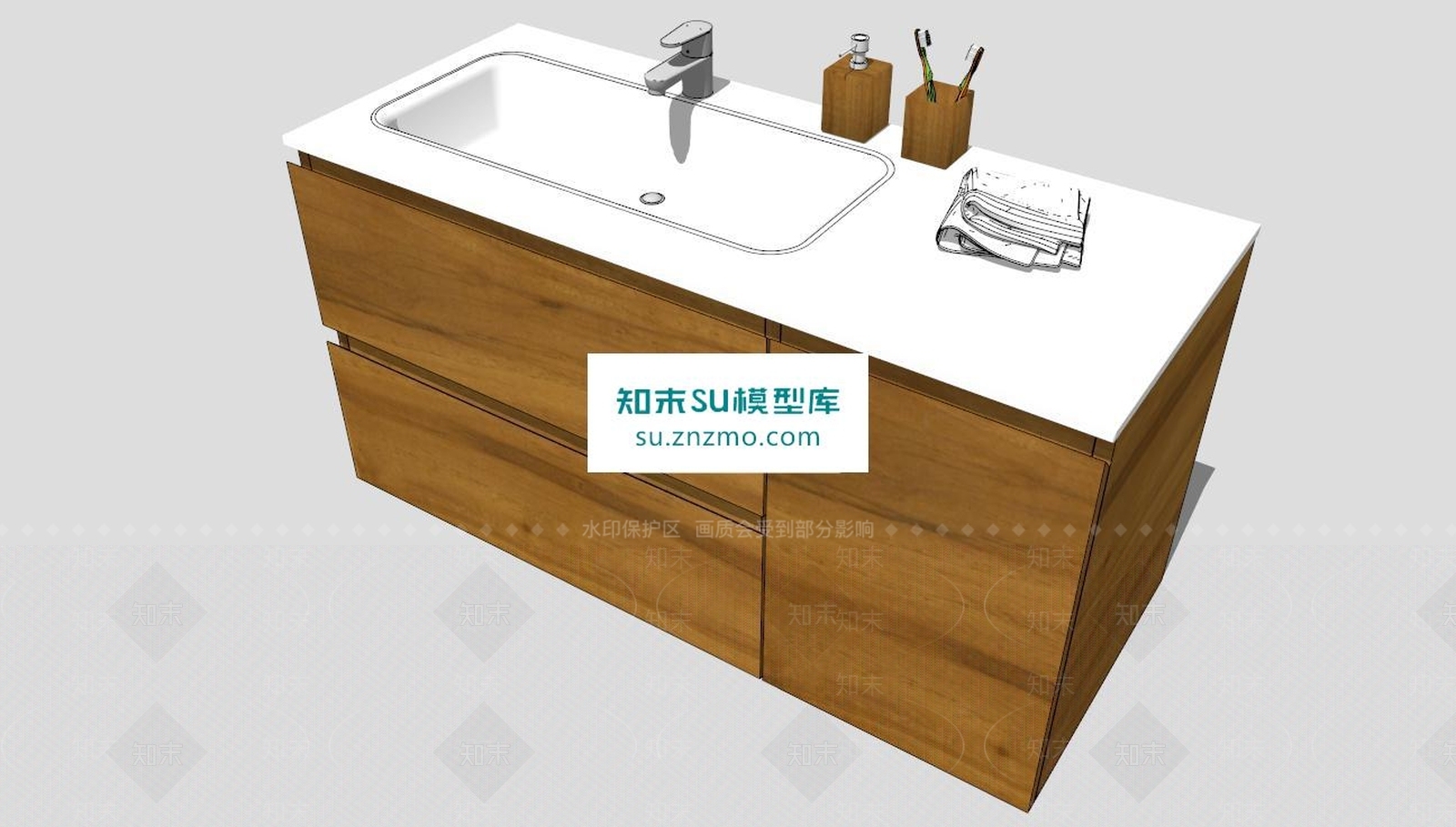 室内洗脸盆SU模型下载【ID:172530179】