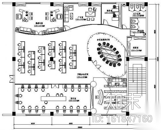 某办公室装修图cad施工图下载【ID:161847160】