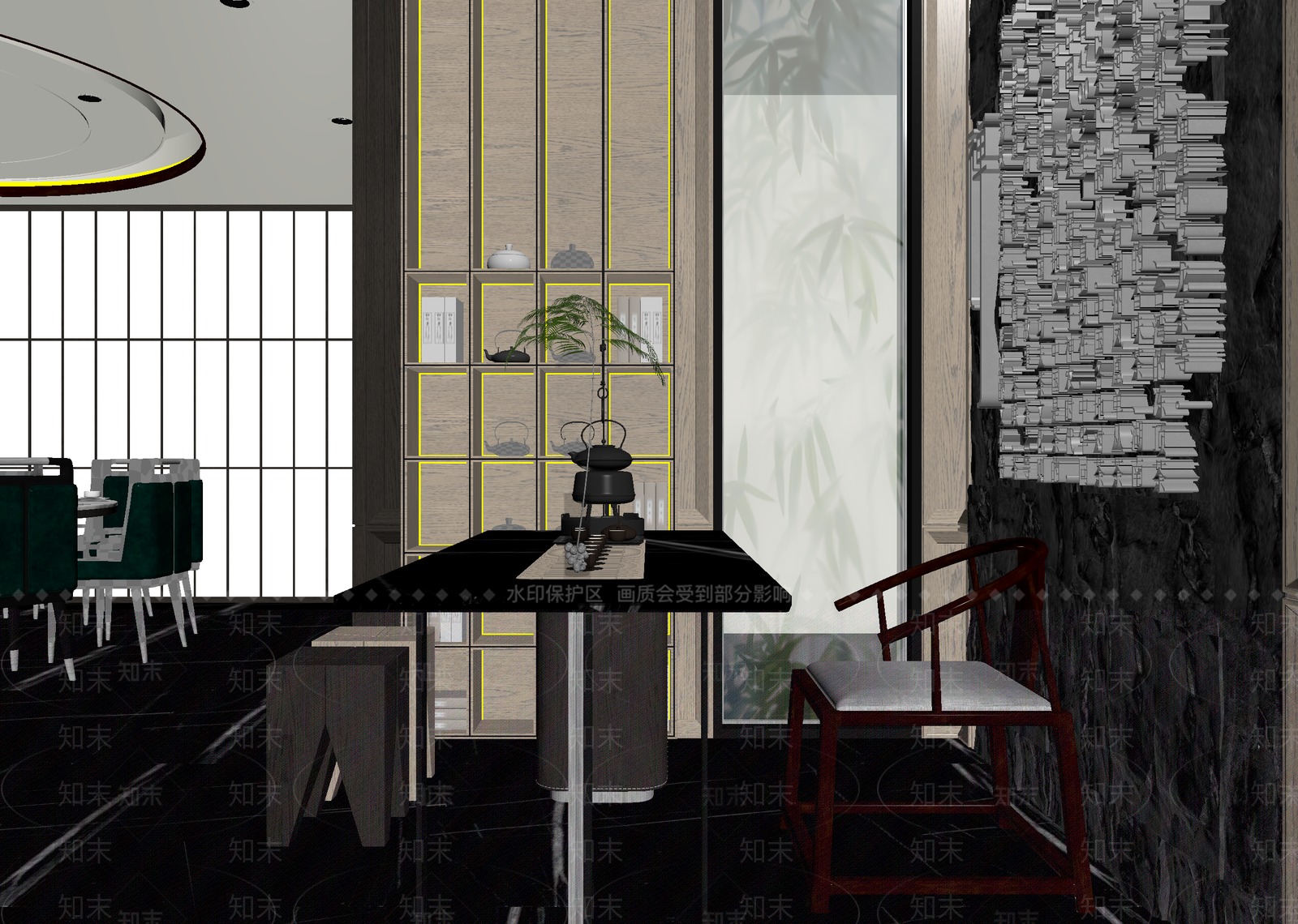 现代茶馆3D模型下载【ID:1215043128】