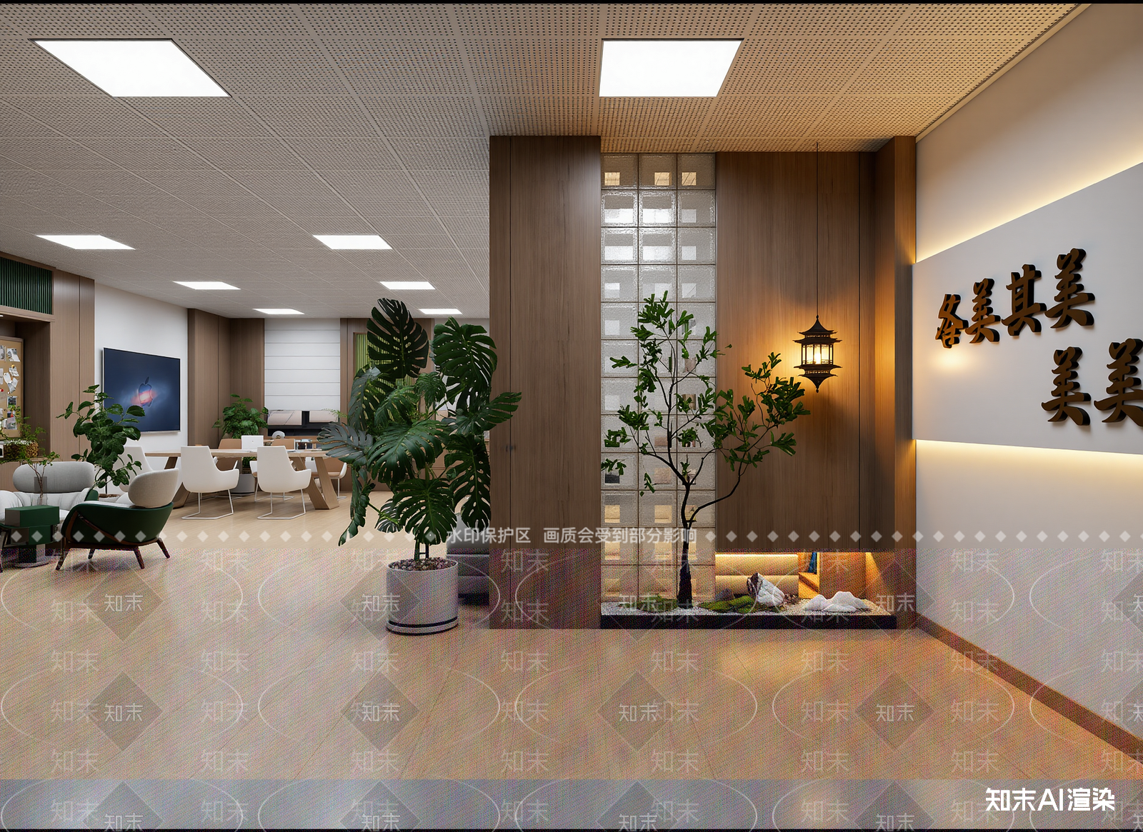 原木接待室3D模型下载【ID:1215037128】