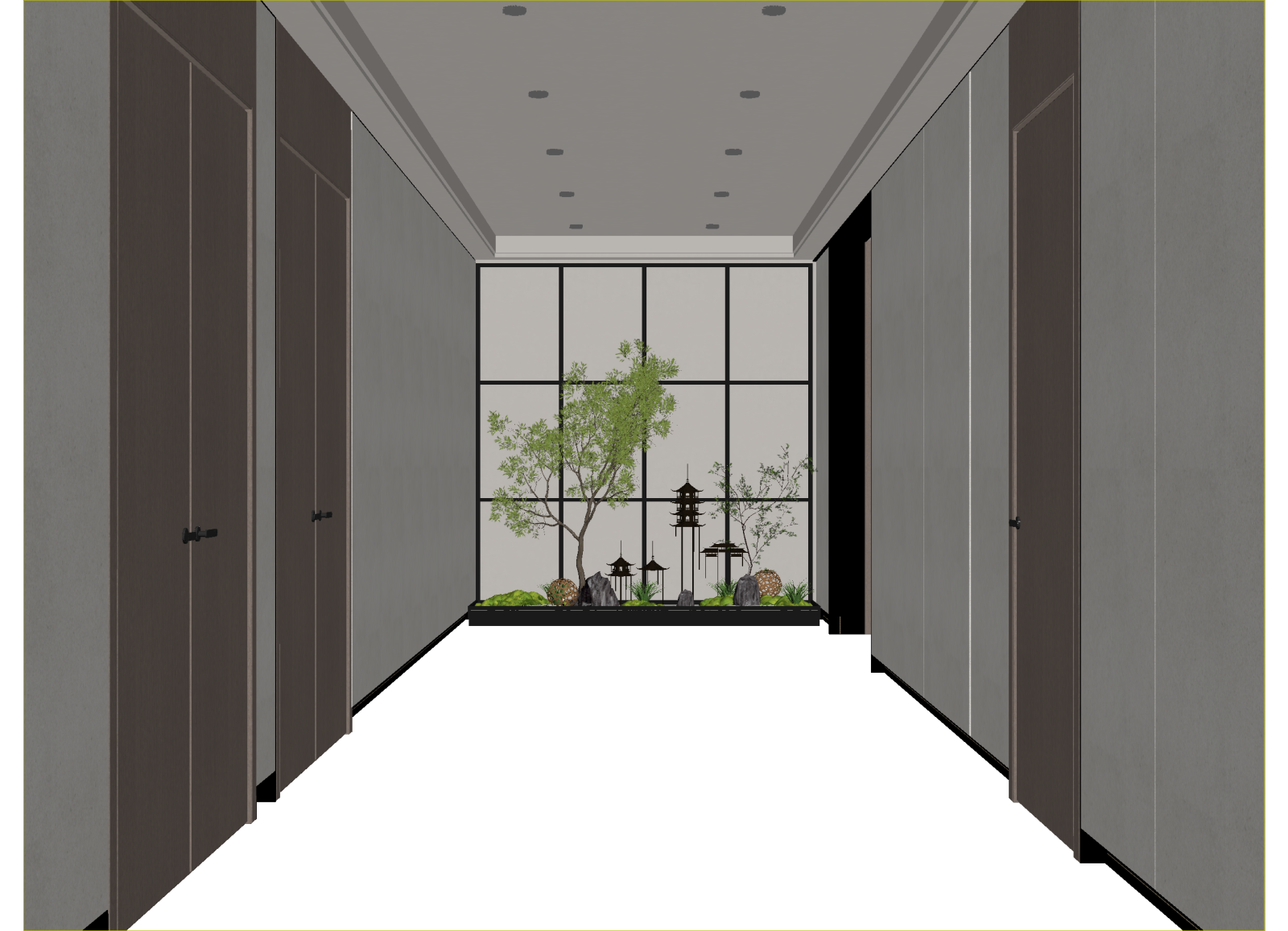 新中式走廊3D模型下载【ID:1214815151】